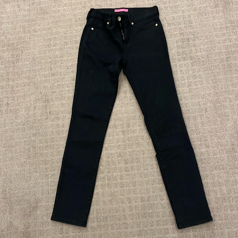 Lily Pulitzer straight leg, skinny black jean